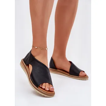 Dámské sandále Kožené Dámské Sandály Artiker 46C1015 Žluté Barva: Černá, Velikost: 38