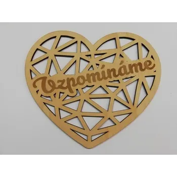 Vánoční dekorace Dřevěný výřez srdce vzpomínáme vel.3
