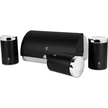 chlebník Berlingerhaus Chlebník a sada dóz na potraviny 4 ks Matte Black Collection BH-6733