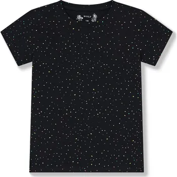 Dívčí tričko černé WOLF S2512B Barva: černá, Velikost: 146