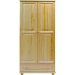 Vomaks Šatní skříň 65 Policová Borovice masiv Klasik (Šířka: 90 cm, Barva dřeva: bezbarvý lak)