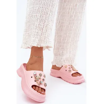 Dámské pantofle Pěnové Dámské Sandały Se Zlatými Doplňky Hortiana Barva: Růžová, Velikost: 37