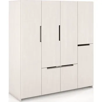 Komoda Visby Šatní skříň Bergman 4D5S, buk (Barva: Bílá)