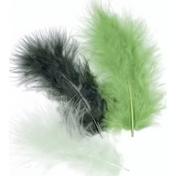 Peří Marabu 10 cm - tmavě zelený mix