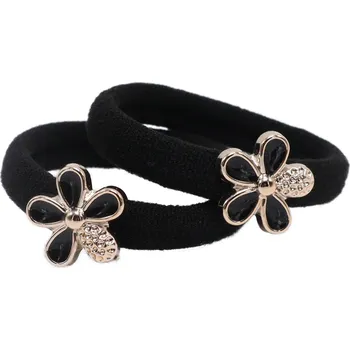 Gumičky s kytičkou, 2 ks Barva: černá