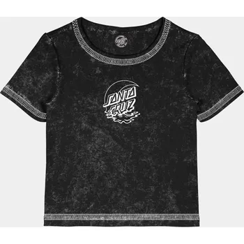 SANTA CRUZ triko - Moon Dot Reflection Front Black Acid Wash (BLACK ACID WASH)