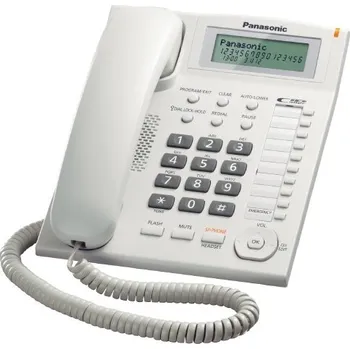 Stavebniny Panasonic Telefon KX-TS880FXW - jednolinkový, displej, CLIP, konektor pro n.s. 2,5mm, speakerphone, barva bílá