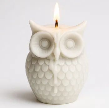 Svíčka Vonná svíčka Sova | 40 g | Svíčkománie3D | Barva: Bílá