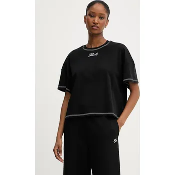 Dámské tričko Bavlněné tričko Karl Lagerfeld A3W17019 černá 99X, vel. XS