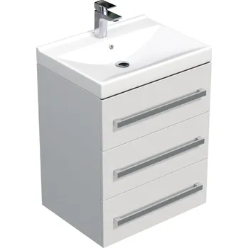 Ložnice Swiss aqua technologies Koupelnová skříňka s umyvadlem SAT Cube Way 60x76,5x46 cm bílá lesk CUBE46603BIVER