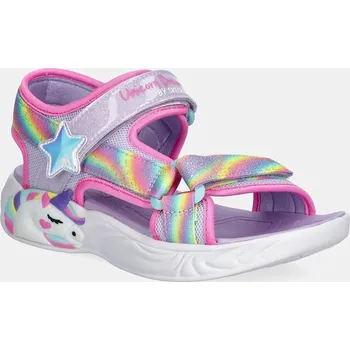 Dívčí sandály Dětské sandály Skechers UNICORN DREAMS SANDAL- DREAMY fialová barva, 303107L 04X, EUR 35