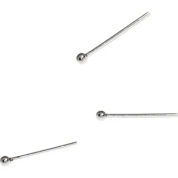 Materiál na výrobu šperku Ketlovací nýty 25x2x0,6mm s kuličkou z chirurgické oceli - 100Ks - Nerez SL / 100Ks