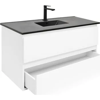 Ložnice Swiss aqua technologies Koupelnová skříňka s keramickým umyvadlem SAT B-Way 99x50x45 cm bílá lesk BWAY2100WU4B2B