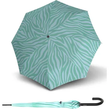 Deštník Knirps A.760 STICK AUTOMATIC Zebra Mint - elegantní holový vystřelovací deštník