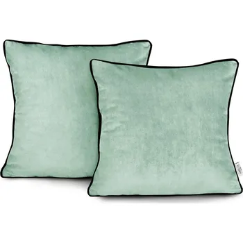 Povlak na polštářek Povlaky na polštáře AmeliaHome Velvet Piping mátové, velikost 45x45