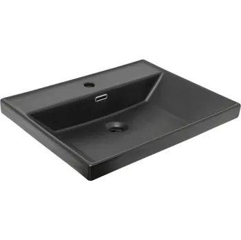 Umyvadlo Swiss aqua technologies Nábytkové umyvadlo SAT B-Way 61x46,5 cm černé otvor pro baterii uprostřed SATBW6046BKM