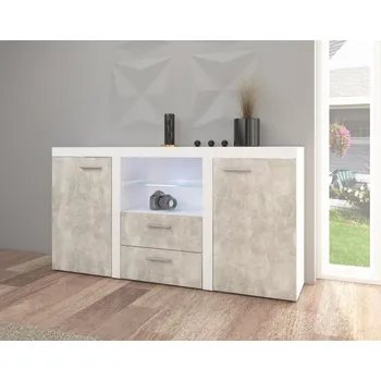 Komoda FalcoNabytek Komoda Rizo 2D2S bílá/beton