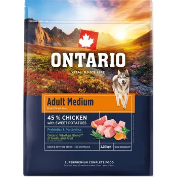 Krmivo pro psa Ontario Krmivo Adult Medium Chicken & Sweet Potatoes 2,25kg