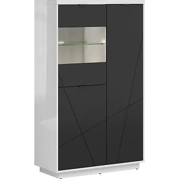 Knihovna Brwcz FORN REG2D1W bílý lesk/černý mat ***