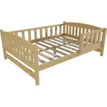 Vomaks Dětská postel DP 002 XL se zábranou (Rozměr: 120 x 200 cm, Barva dřeva: bezbarvý lak)