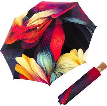 Deštník Doppler Bellino gold glänzend, Peonie - plně automatický luxusní deštník