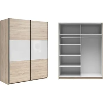 Šatní skříň Brwcz TETRIX SZF/153 dub sonoma/bílý lesk / 9BAL /