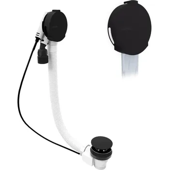 Sifon Polysan Vanový automat černá ABS/mosaz 71853.21