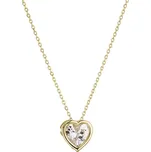 Zlatý 14 karátový náhrdelník srdce se zirkonem 92Z00055
