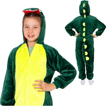 Chlapecké pyžamo Springos Pyžamo Krokodýl vel. 130-140 cm KIGURUMI zeleno-žluté