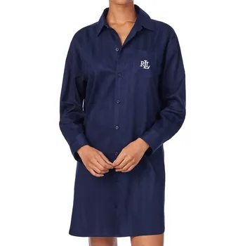 Ralph Lauren - Cotton shadow stripe noční košile navy L ILN32305