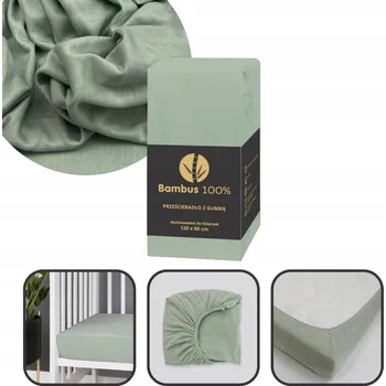 Prostěradlo Prostěradlo bambusové Fiki Miki s gumou 160x80 cm zelené