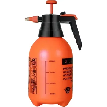 Zavlažovač Tlakový rozprašovač 2 l s pumpičkou Plastový postřikovač na zahradu Oranžový ruční postřik Zahradní zamlžovač Vlhčení rostlin