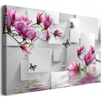 Obraz Obraz na plátně obrazy na zeď do ložnice růžové květiny 80x120cm