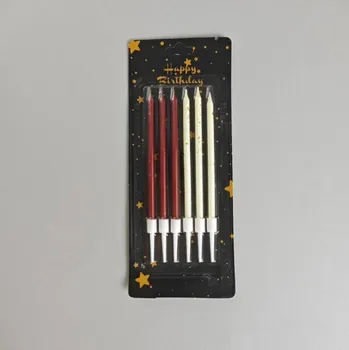 Dortová svíčka Dortisimo Svíčky Star červené a bílé (6 ks)