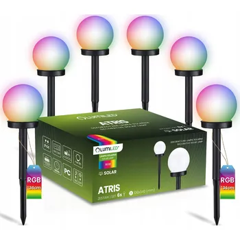 Venkovní osvětlení 6x Solární Zahradní Lampa LED Zapichovací Dekorativní Koule Bílá Koule 10cm RGB