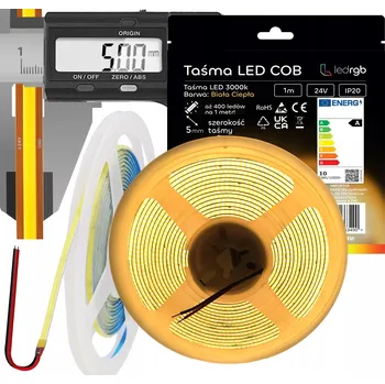 LED páska LED Neon COB pásek 24V 5m 400 diod 3000K TEPLÁ BÍLÁ TENKÝ 5MM SVÍTIVÝ