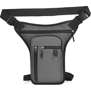 Motodoplněk Pánská ledvinka 31×18×2 cm PU a polyester Crossbody taška přes rameno Bederní taška na motorku Kabelka na telefon Taška na stehno mužská šedá