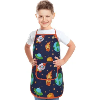 Kuchyňská zástěra Bellatex Dětská zástěrka Vesmír, rozměr 37 x 47 cm, pro děti ve věku 3 - 5 let