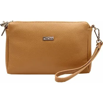 Malá tříoddílová kožená hnědá crossbody kabelka Mia More no. 42