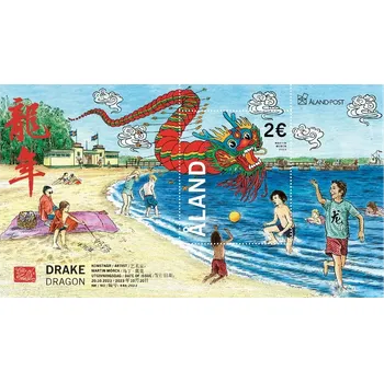 Poštovní známka Posti Aland (2017) MiNr. 546 ** (BL. 25)- Aland - Čínský nový rok - Rok draka