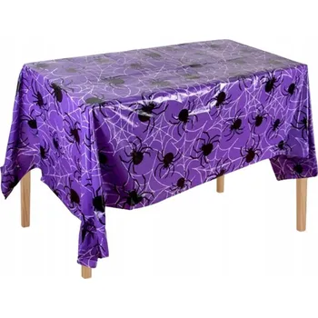 Party dekorace DEKORACE NA HALLOWEEN UBRUS NA STŮL FÓLIOVÝ PAVUČINA PAVOUK HALLOWEEN PARTY