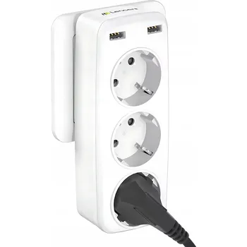 Elektrická zásuvka Elektrická zásuvka Lencent rozbočka bílá 5 ks 3x AC, 2x USB A