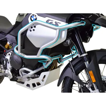Rám pro motocykl Padací rámy pro BMW F 900 GS Adventure - horní stříbrné HEED