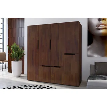 Komoda Visby Šatní skříň Bergman 4D5S, borovice (Barva: Ořech)