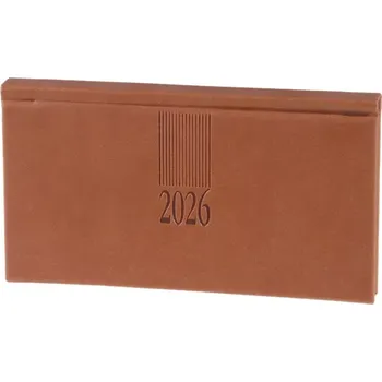 Diář Diář týdenní kapesní A6 horizontální Vivella - koženka světle hnědá