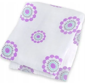 Dětská deka Bambusová deka na zavinování, Lavender Bloom – Lulujo, rozměr 120 x 120 cm