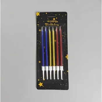 Dortová svíčka Dortisimo Svíčky Star modré, zlaté a červené (6 ks)