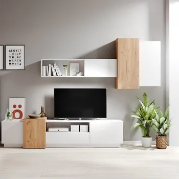 Obývací stěna Obývací stěna 3D | sestava A | dub kraft zlatý | 4 díly