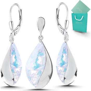 Přívěsek Stříbrná souprava šperků s opálem: náušnice, přívěsek, stříbro 925, včetně krabička