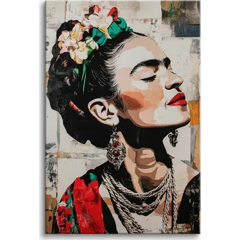 Obraz Moderní obraz na zeď do obýváku Žena Květiny v retro stylu 80x120